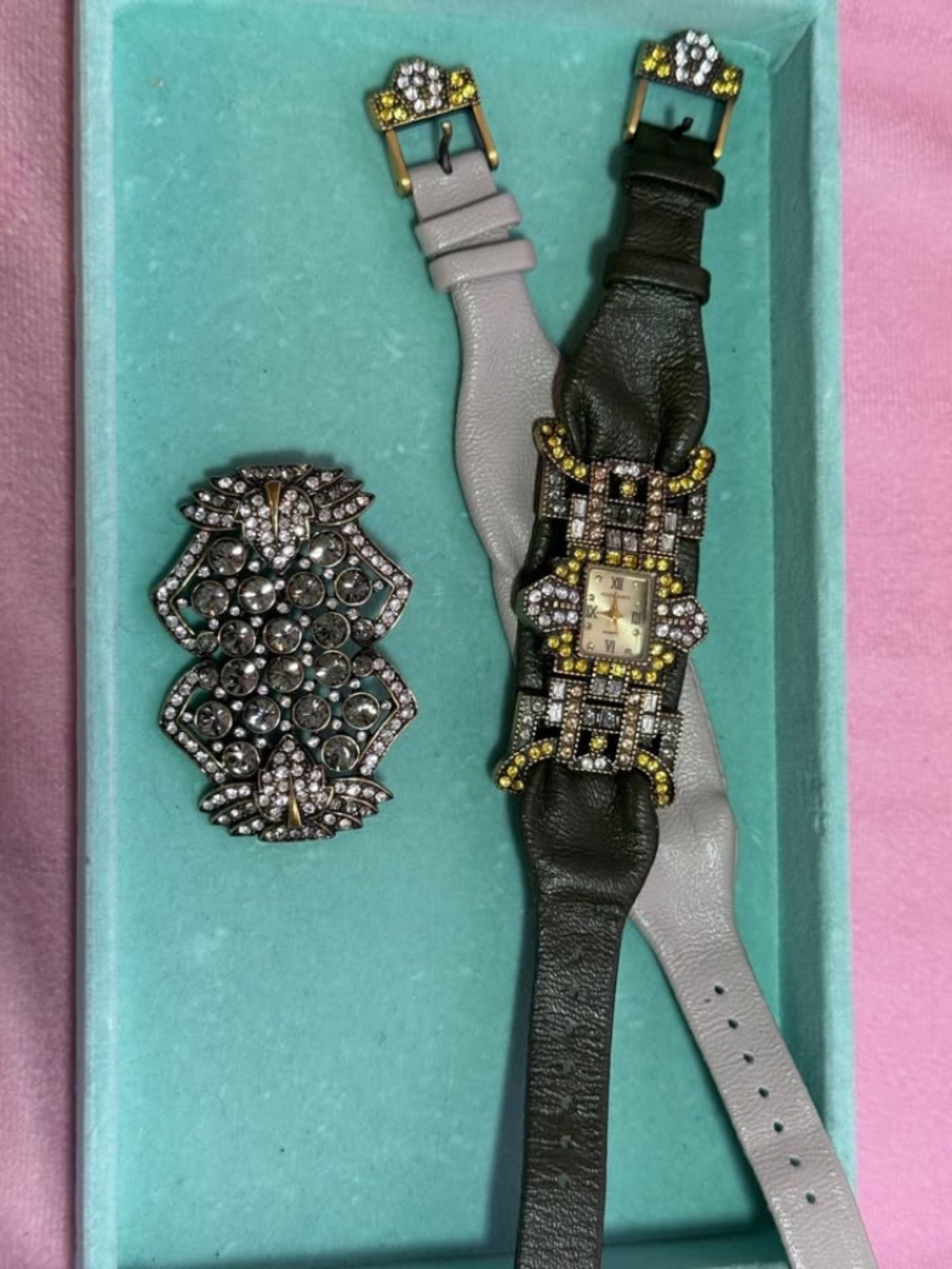 Heidi Daus Brooch & Watch Set
